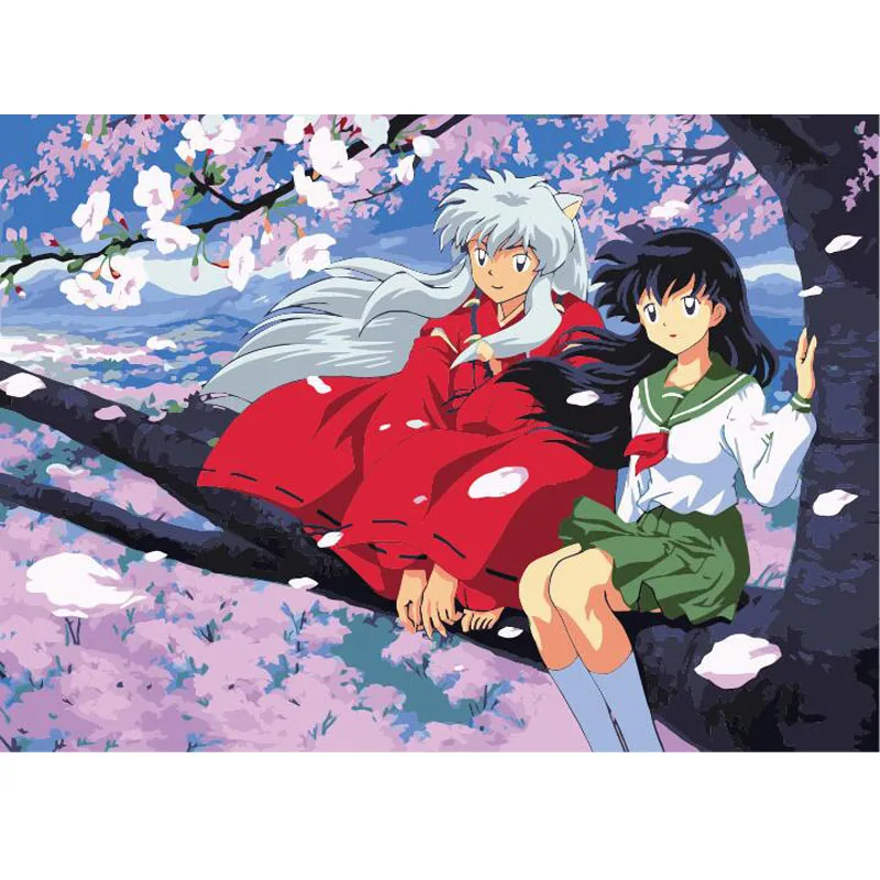 Anime characters poster Diy painting by numbers hand painted canvas oil paintings cartoon wall art decoration | Дом и сад