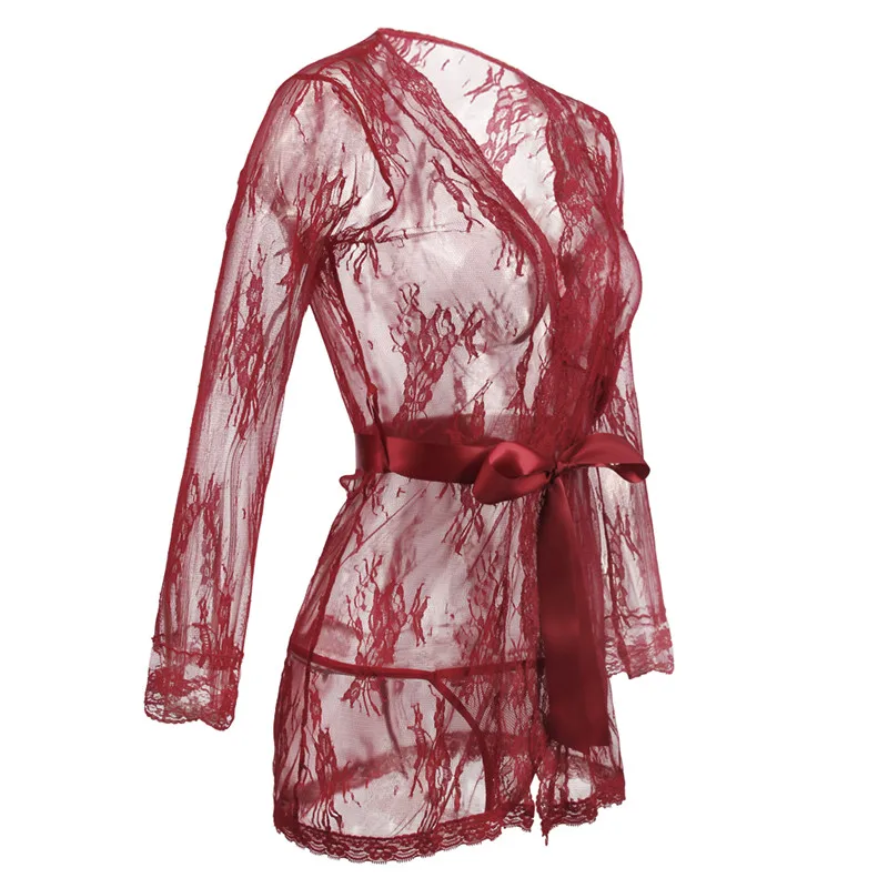 

S M L 4XL 5XL 6XL Black Red Purple Plus Size Women Patchwork Erotic Underwear Hot Sexy Lingerie Babydolls Transparent Dress