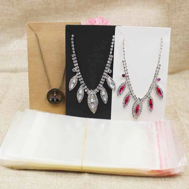 Белый/крафт/черная бумага большой кулон ювелирных изделий Показать карты бисера