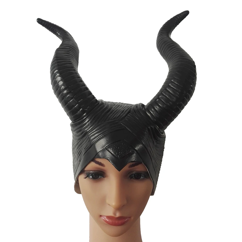 Ангелина Maleficent маска фильма Малефисента латексные рога головной убор Хэллоуин