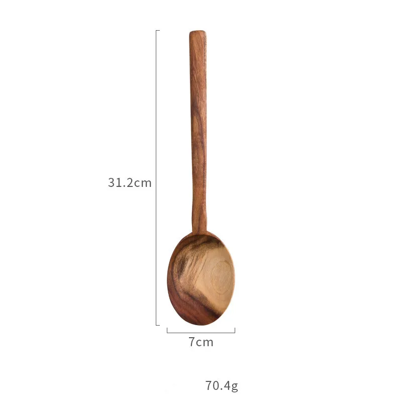 JJ1324-31.2CM Натуральное дерево ремесло посуда ложка ковш длиннозерный рис суп скиммер кухонные ложки Совок ручной работы Комплект кухонных принадлежностей - Цвет: JJ1324-31.2CM
