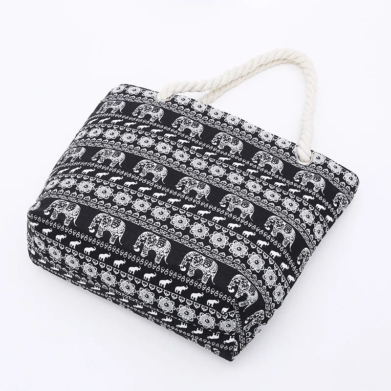 СКИОНЕ Холстинная Пляжная сумка с печатанием полосы Сумки дамы большие