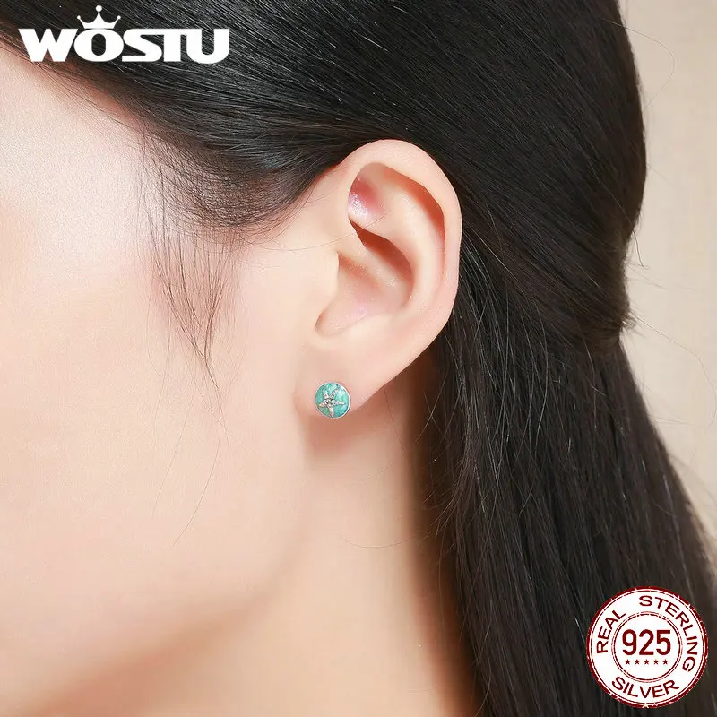 WOSTU Настоящее серебро 925 пробы фантазия Морская звезда круглые маленькие
