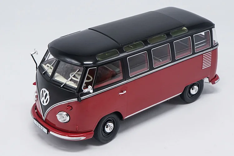 Винтажный 1:18 Масштаб Volkswagen KK Transporter T1 Touring Transit Bus 1962 литье под давлением игрушечная модель для украшения коллекции