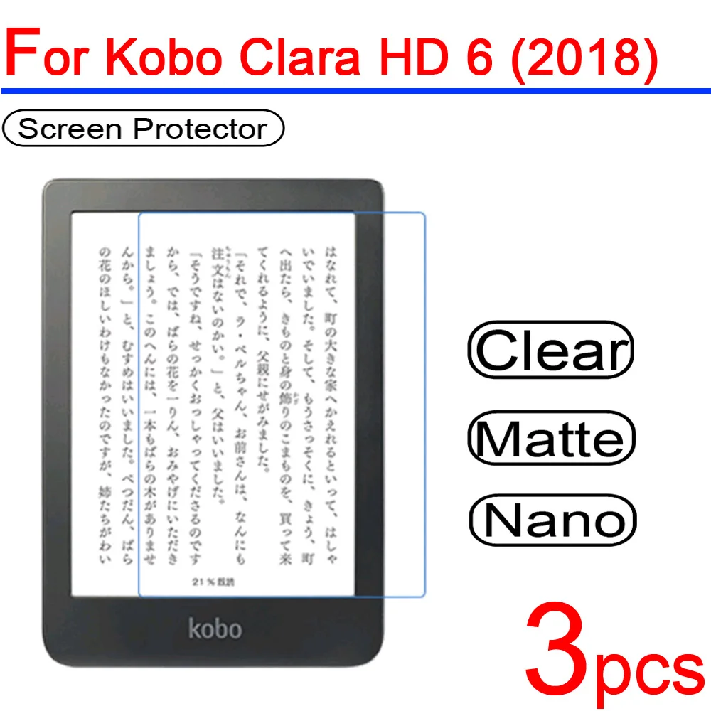 3 шт. ультра-прозрачная ПЭТ мягкая для Kobo Clara HD 6() Защитная пленка для экрана для Kobo Clara HD 6() защитная пленка