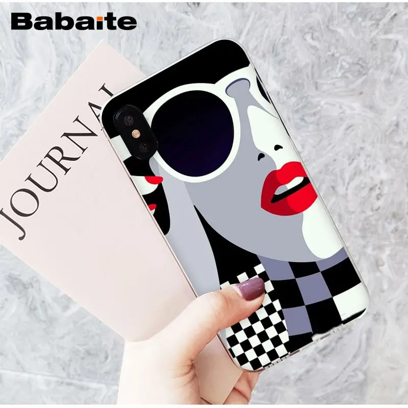 A6 Babaite vogue girl boss Мягкий силиконовый прозрачный чехол для телефона Apple iPhone 8 7 6 6S Plus X XS MAX 5 5S SE XR Чехол для мобильного телефона - Цвет: A6