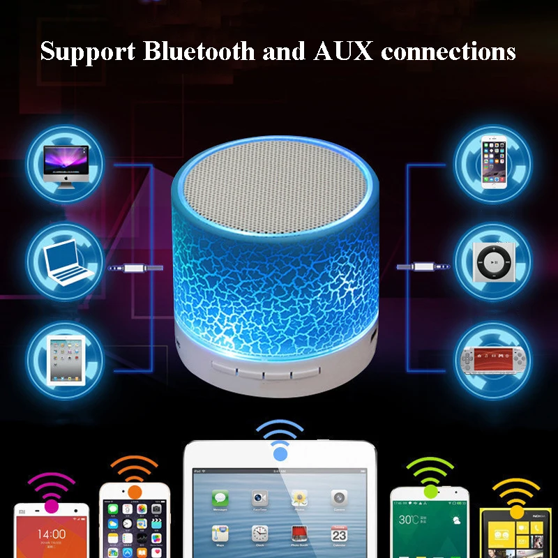Без границ новый A9 светодиодный мини беспроводной Bluetooth трещины колонки с