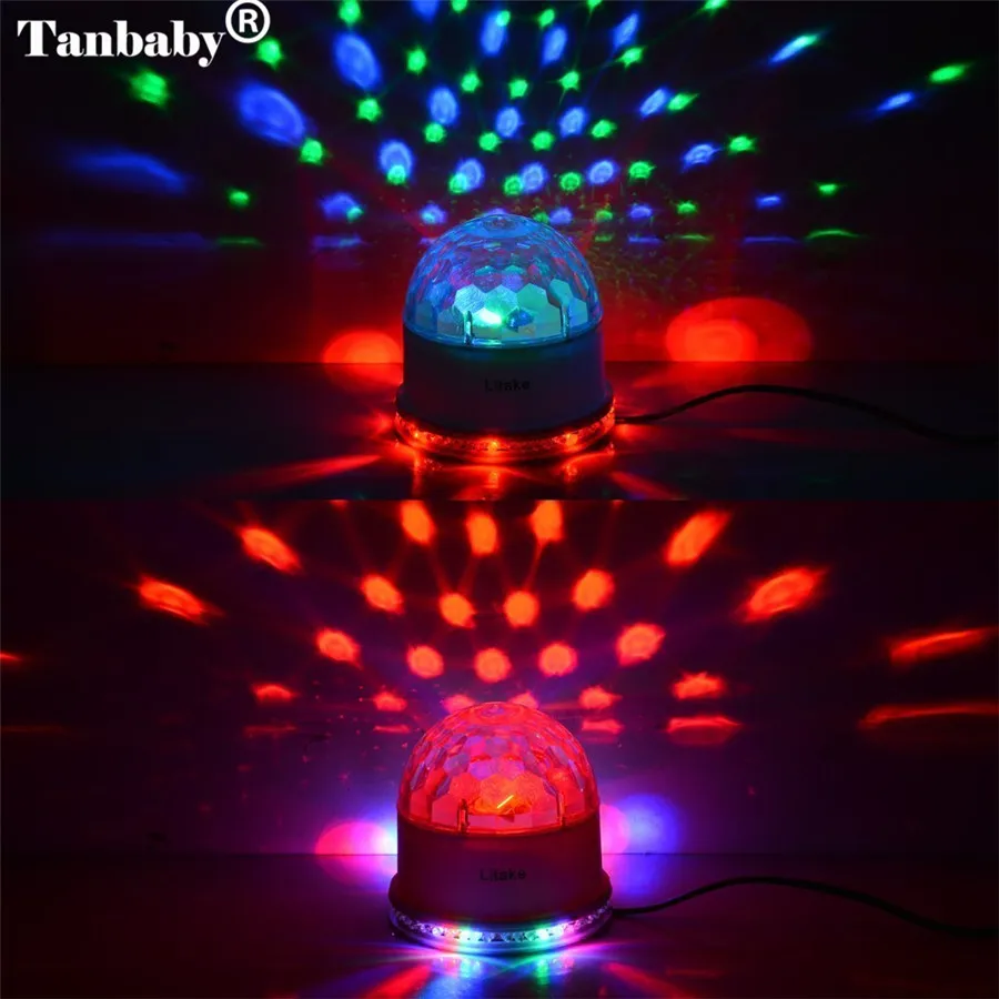 Мини Вращающийся магический диско-шар 48 светодиодный RGB сценический светильник