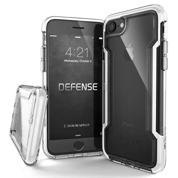 White Чехол X-doria Defense из прозрачной серии для Apple iPhone 7/8 Plus с тройным слоем ударопрочный защитный чехол военного класса - Цвет: White