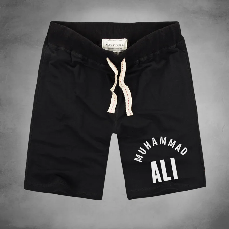 Летние мужские шорты для бодибилдинга MUHAMMAD ALI Новые повседневные хлопковые