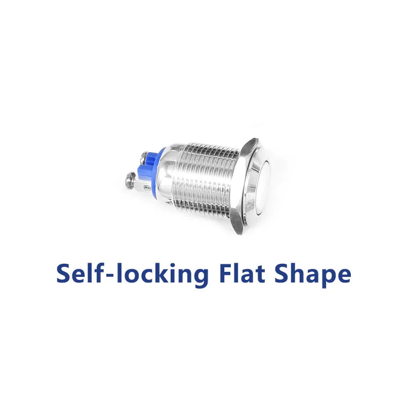 Flat Self locking 16 мм 19 мм 22 мм стартовый переключатель лодочный рожок самоблокирующийся сброс стальные металлические кнопочные переключатели - Цвет: Flat Self locking