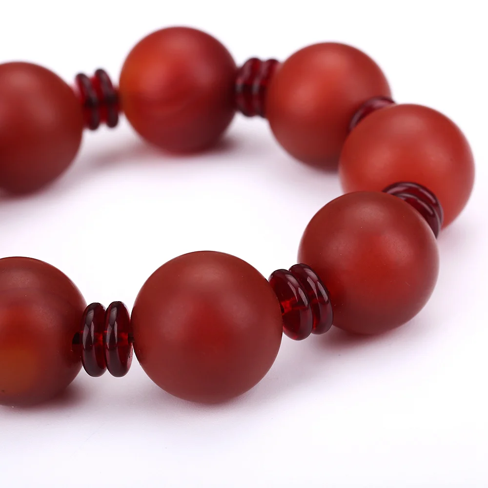 Yumten Для мужчин ретро браслет натуральный лунный камень китайский Стиль Jewelry