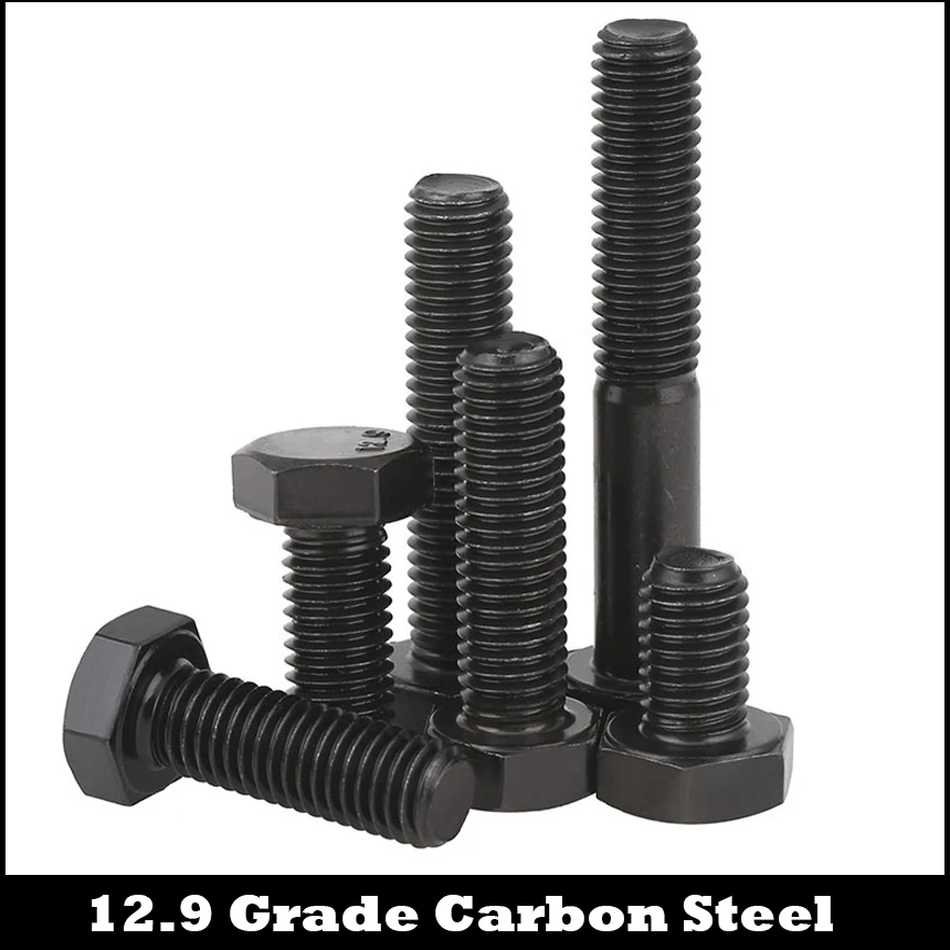 M10 * 60/65/70/75/80 M10x60/65/70/75/80 12 9 Класс DIN933 черная сталь сплав половина резьбы болт