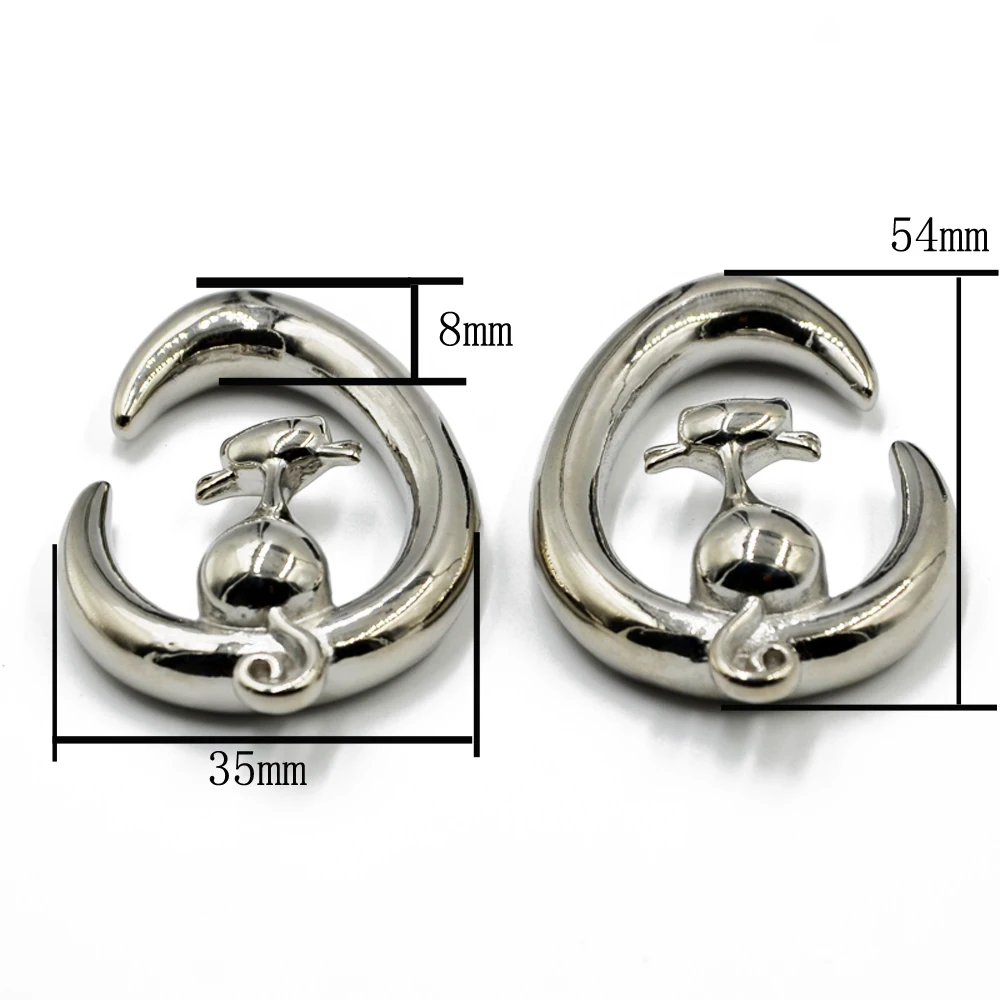 Пара серебряных кошачьих пробок расширитель ушных тоннелей растягиватель