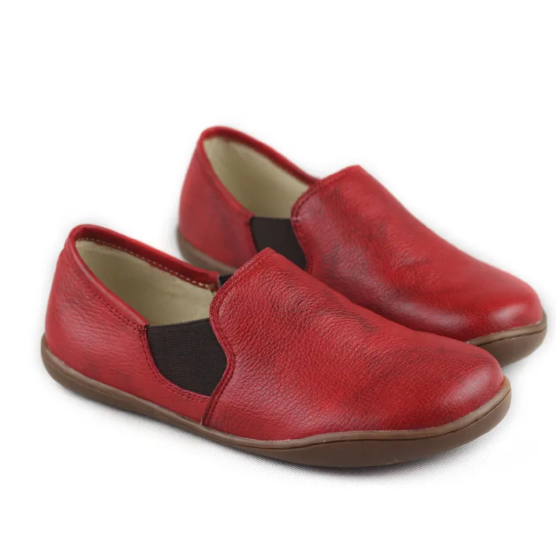 

Shoes Woman Flats Genuine Leather Round toe Slip on Loafers Ladies Flat Shoes Skid proof Spring/Autumn Female Footwear