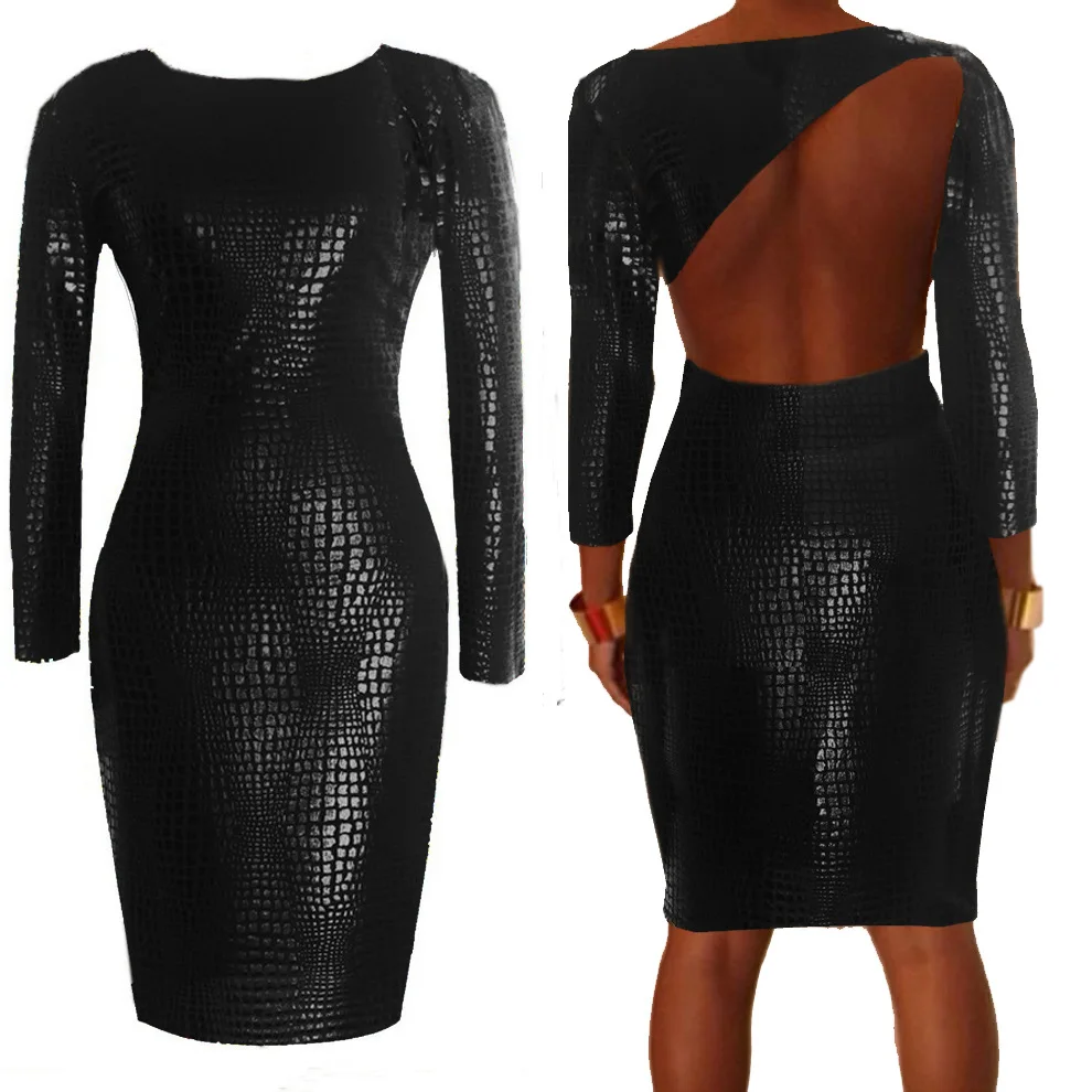 Новинка 2017 сексуальное леопардовое Бандажное платье из искусственной кожи с