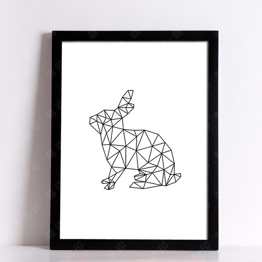 Геометрические Животные на холсте Современная Настенная живопись