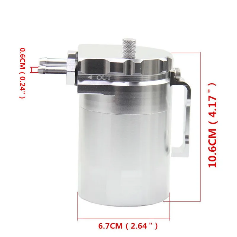 OSIAS серебристый алюминиевый баффлированный маслоуловитель резервуар для