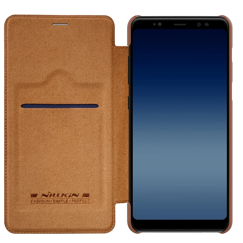 Чехол для Samsung Galaxy A8 2018 серия Nillkin Qin кожаный флип чехол телефона Роскошный кошелек