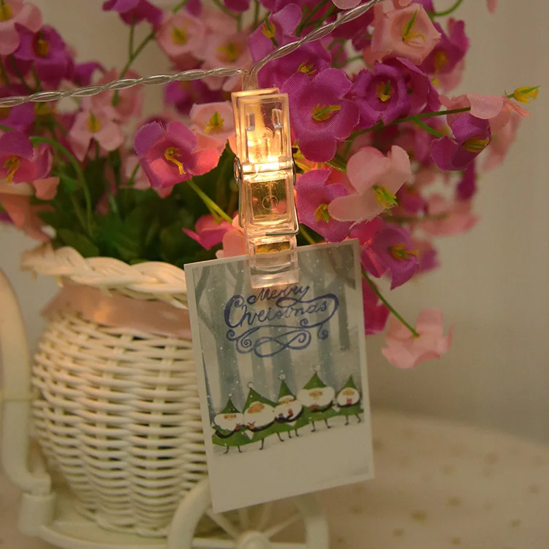 Photo Clip Holder LED String lights For Christmas New Year Party Wedding Home Decoration Fairy lights