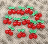 20pcs resin cherry decoration crafts flatback cabochon scrapbooking fit hair clips embellishments beads diy