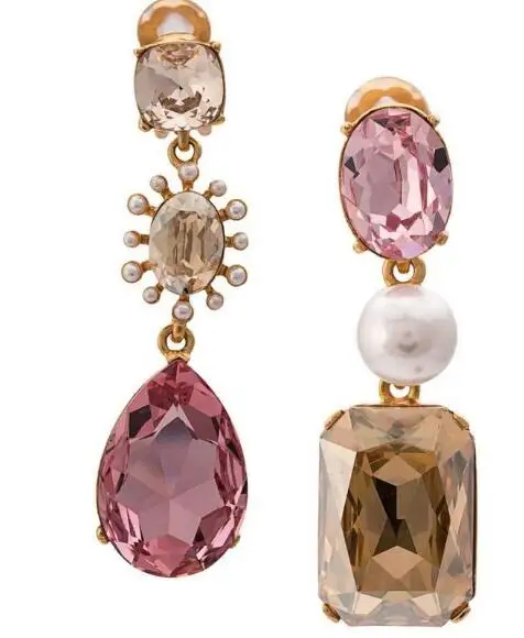 CSxjd High Quality Luxury Crystal pearl mix and match asymmetric without pierced ears ear clip | Украшения и аксессуары