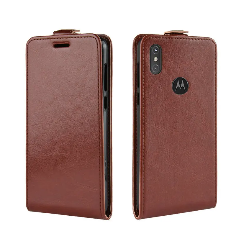 Роскошный Ретро Кожаный чехол для Motorola One Power Android кошелек Флип Кожаные чехлы coque