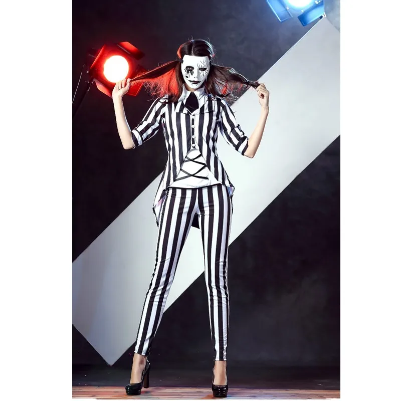 Женский костюм смокинг для взрослых цирк маг Хэллоуина граф вампир игра ужасов