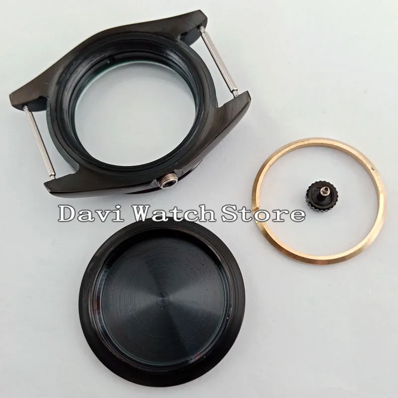 40 мм черный простой чехол для часов Fit ETA 2836, DG 2813/3804 Miyota 8205/8215 movement P900