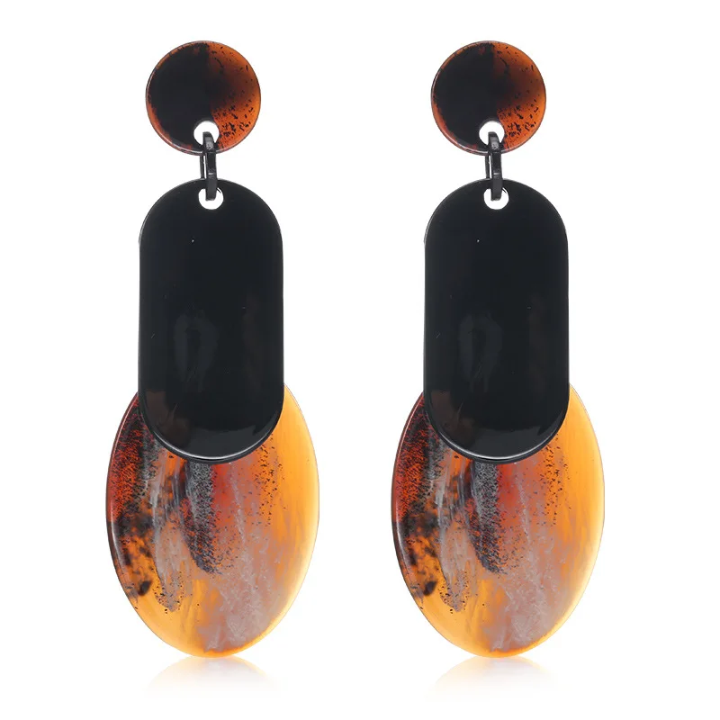 Лидер продаж винтажные акриловые геометрические серьги подвески большие