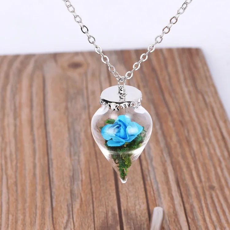 1 шт. красота и чудовище 2017 цветок цепочки ожерелья стекло Романтический