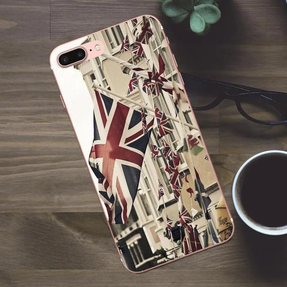 Великобритании Gb британский флаг Англия TPU мобильного телефона для Apple IPhone X 4 4S 5 5C SE, 6, 6 S, 7, 8 Plus Galaxy A3 A5 J1 J2 J3 J5 J7