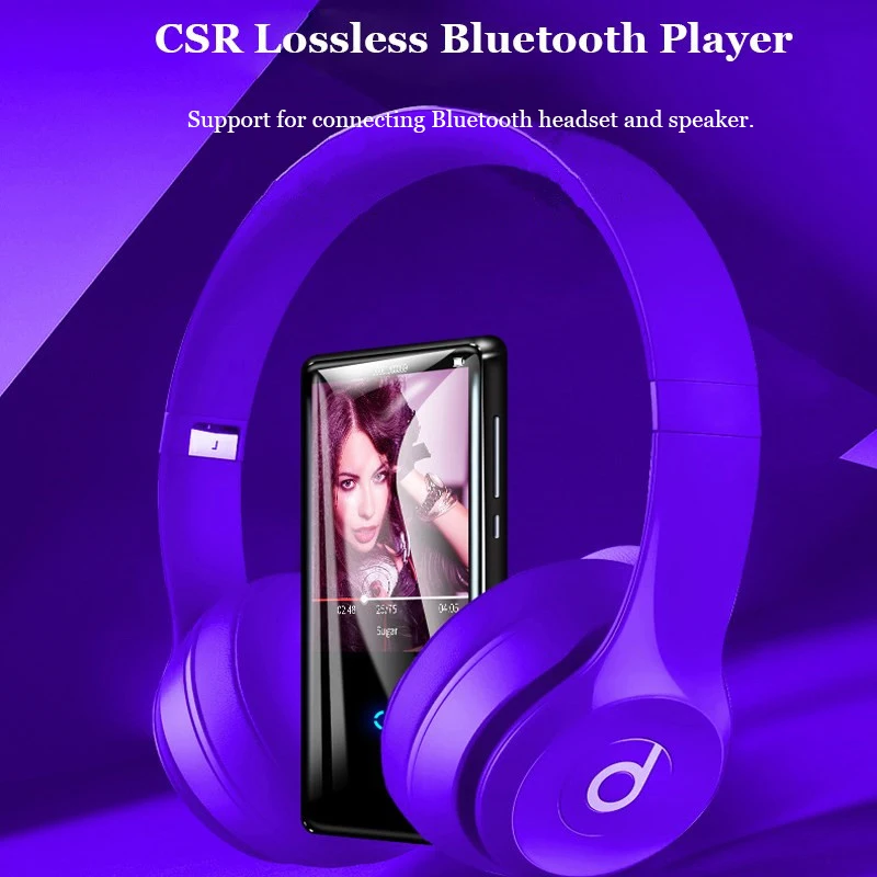 HLTON металлический HiFi Bluetooth MP3 музыкальный плеер HD сенсорный экран видео тонкий со