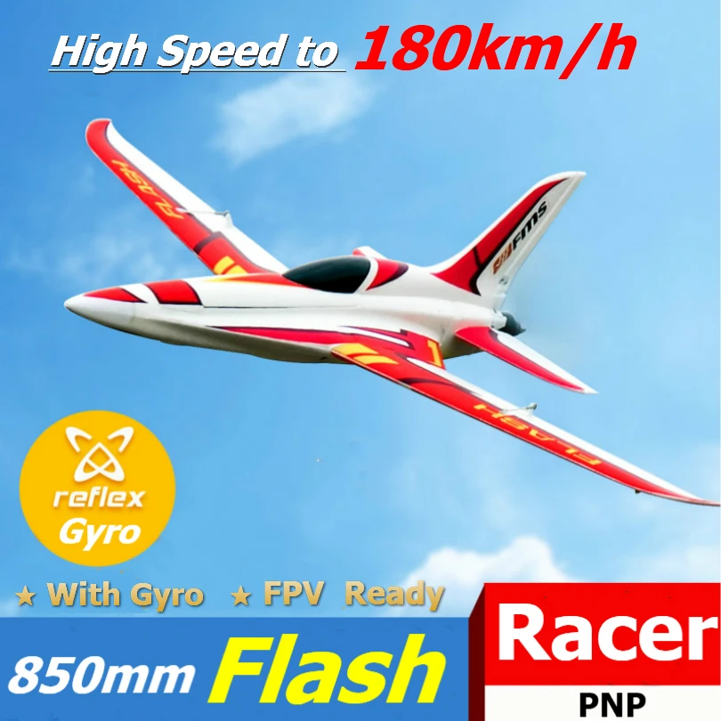 Радиоуправляемый самолет FMS Plane 850 мм Flash Racing Racer высокая скорость до 180 км/ч FPV готов с гироскопом балансировочная модель самолет для хобби Avion