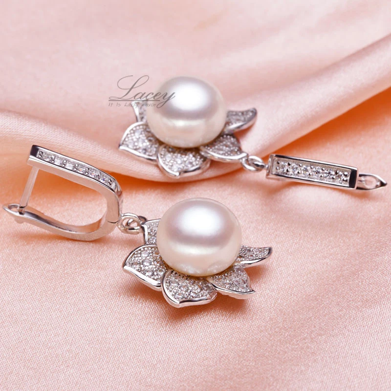 Женские серьги гвоздики из серебра 925 пробы с жемчугом|earring studs for guys|earrings swarovskiearrings