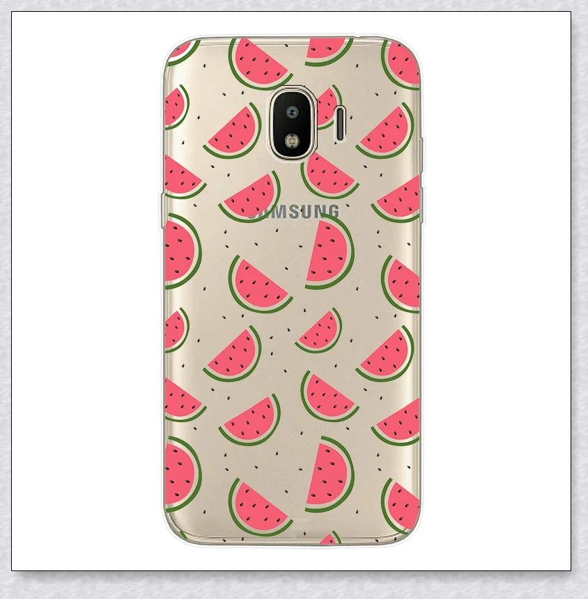 watermelon Силиконовый чехол для samsung Galaxy J2 J2 pro J250F милый мягкий чехол с принтом для samsung J 2 Pro J250F Чехлы бамперы - Цвет: watermelon