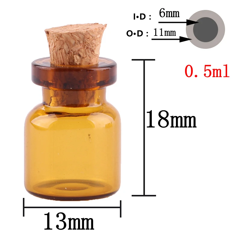 50 шт. мини бутылки из янтарного стекла 0 5 мл|bottle with stopper|glass jar bottlejar bottle |