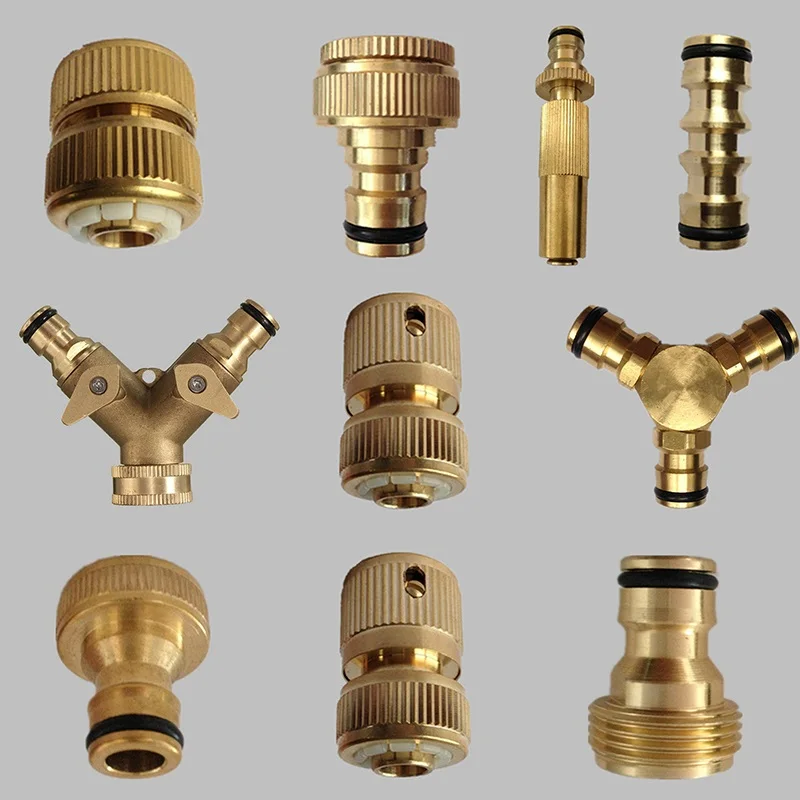 

10 Type New 3/4" Threaded Brass Hose Tap Connector Garden Water Pipe Adaptor