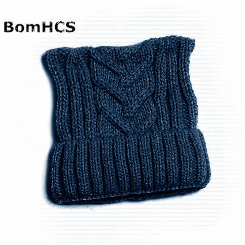Тёмно-синий Cute Ears Pussy Cat Hat Women`s March-Cat Beanie Handmade Winter Warm Thick Knitted Hat - Цвет: Тёмно-синий