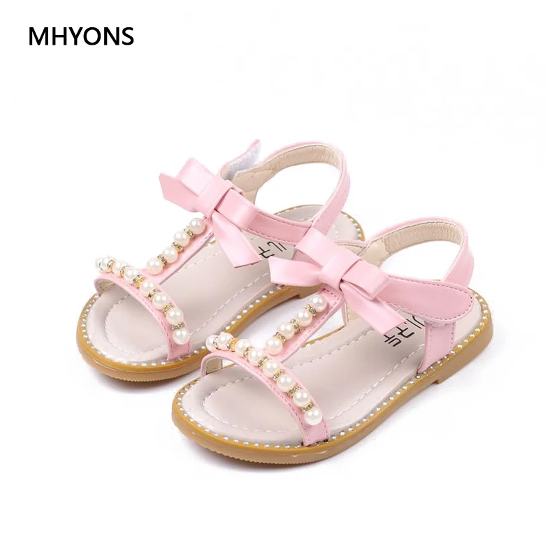MHYONS 2019 новые детские летние туфли для девочек сандалии искусственная кожа цветы