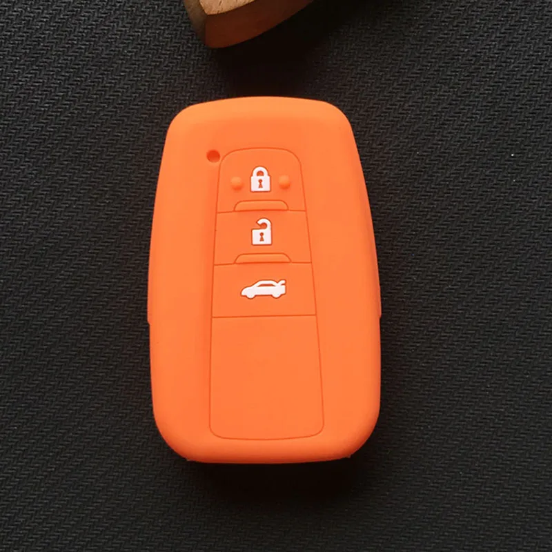 Оранжевый silicone car key cover case for toyota Camry new Prado Avalon Remote Fob Cover 3 Button - Название цвета: Оранжевый