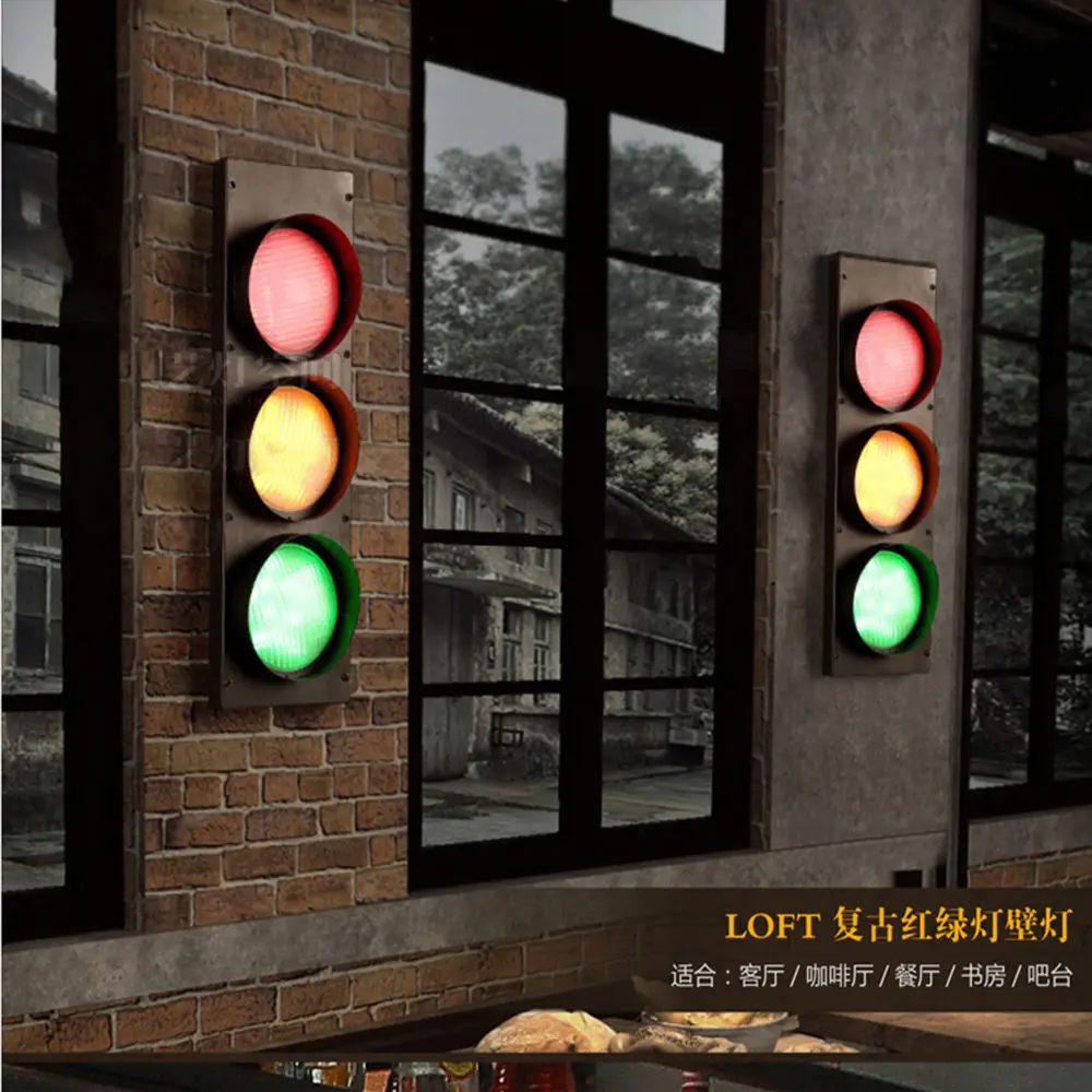 Современный домашний декор светофор коридор лофт настенный светильник для