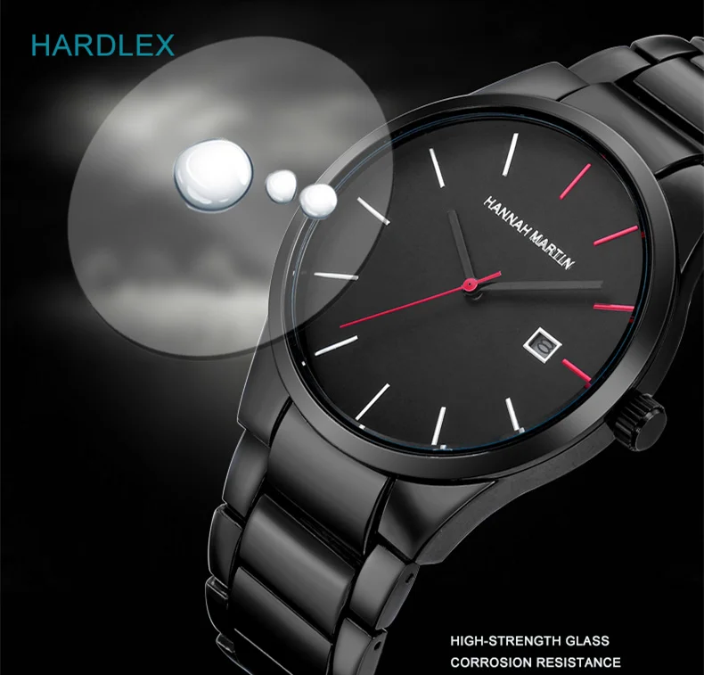 Часы Hannah Martin мужские водонепроницаемые из нержавеющей стали с автоматической