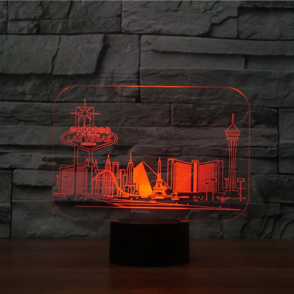 3d светодиодный ночной Светильник для дома в Лас Вегасе|Ночники| |