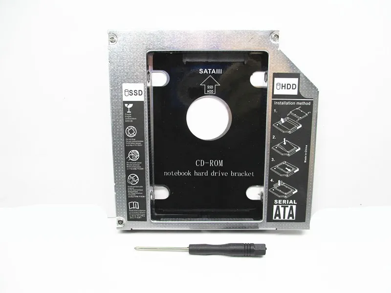 2nd SSD HDD HD драйвер жесткого диска Caddy SATA для 12,7 мм CD/DVD-ROM Оптический отсек Универсальный caddy