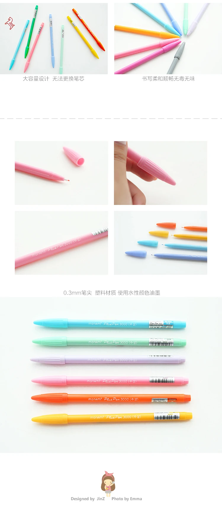 Monami Kawaii Fineliner набор 0,38 мм Фабричный цветной Микрон-линия на водной основе, маркер, ручка, пуля, журнал поставок, Ручная надпись
