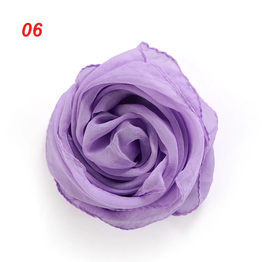 06 light purple Модный женский квадратный шарф, элегантный цветочный весенний летний головной убор, повязка для волос, шейный платок, Мягкий Шифоновый Шелковый квадратный шарф - Цвет: 06 light purple