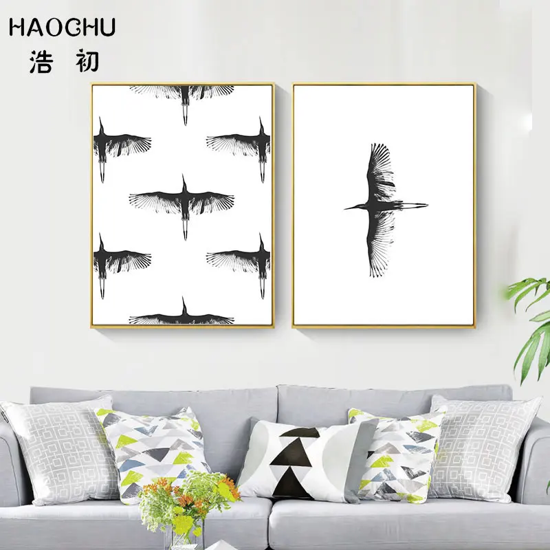Original Flying Birds IN THE AIR Stretching Wings In Line Decorative Prints Unframed Pictures For Room Home Decoration | Дом и сад