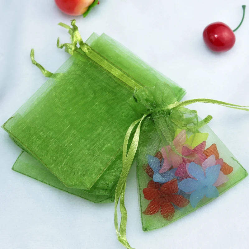 New 500pcs Organza Wedding Party Favor Gift Candy Jewelry Bags Pouches Olive 17x23cm