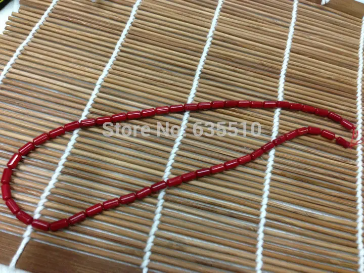 1 нить 4x6 мм морские бамбуковые красные коралловые трубки бусины|tube band|tube beading